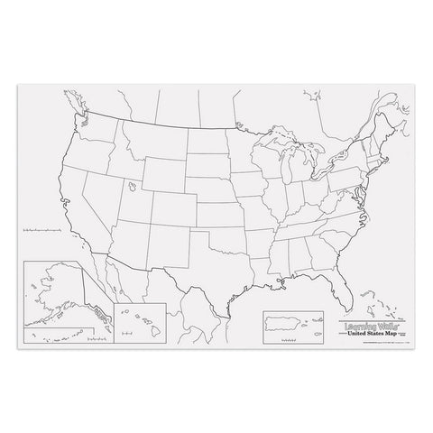 Learning Walls, United States Map, 48 X 72, 1 Piece
