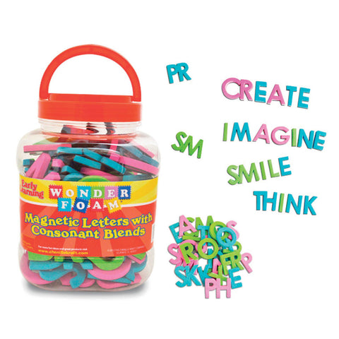 Wonderfoam Magnetic Letters With Consonant Blends, Assorted Colors &amp; Sizes, 104 Pieces