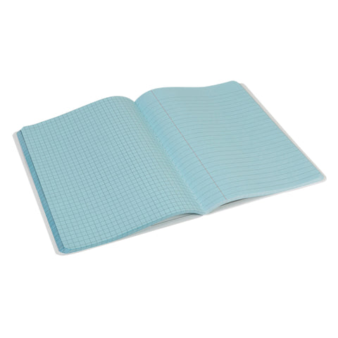 Dual Ruled Composition Book, Blue, 1/4 Grid & 3/8 Wide Ruled, 9-3/4 X 7-1/2, 100 Sheets