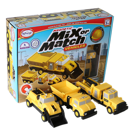Magnetic Mix Or Match Construction Vehicles