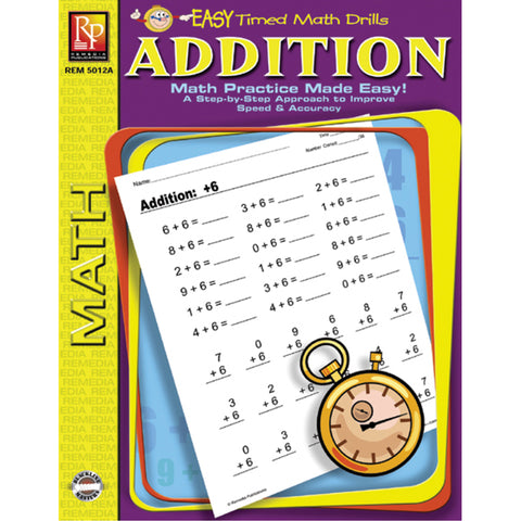 Addition Easy Timed Math Drills Book