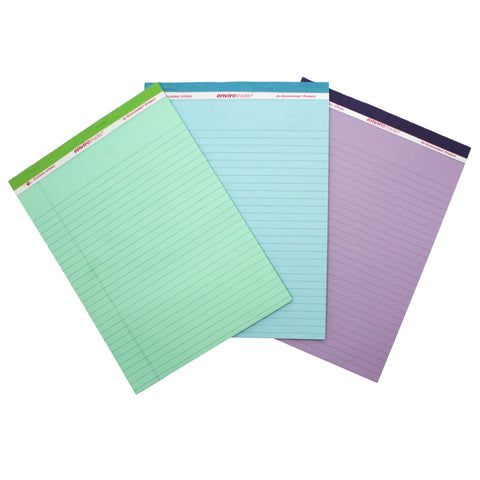 Legal Pad, Standard, Assorted 3-Pack (Orchid, Blue, And Green)