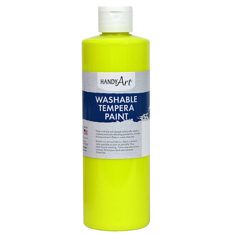Little Masters Washable Tempera Paint, Fluorescent Yellow, 16 Oz.