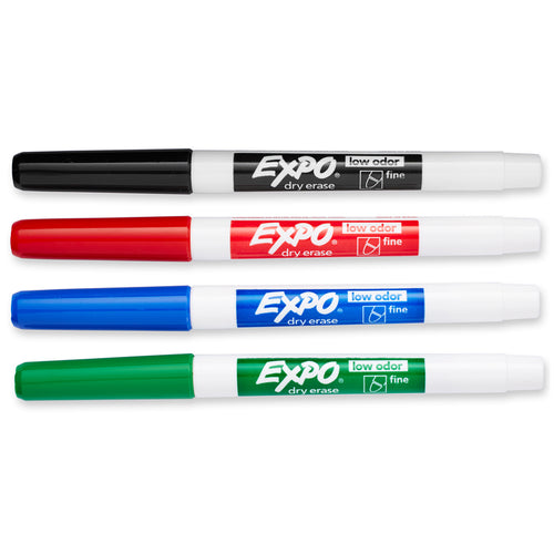 Expo2 Low Odor Dry Erase 4 Color Marker Set Fine