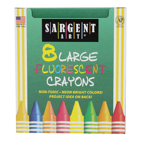 Sargent Art Fluorescent Crayons, Large Size, 8 Colors