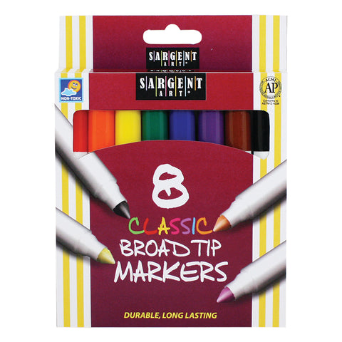 Sargent Art Classic Markers, Broad Tip, 8 Colors