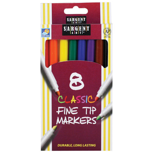 Sargent Art Classic Markers, Fine Tip, 8 Colors