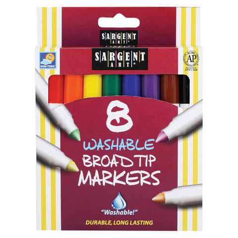 Sargent Art Washable Markers, Broad Tip, 8 Colors