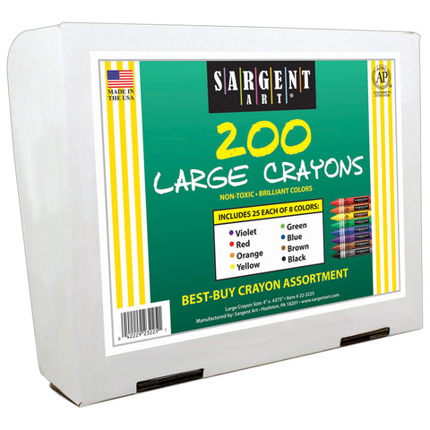 Best Buy Crayon Assortment, Large Size, 8 Colors, 200/Crayons