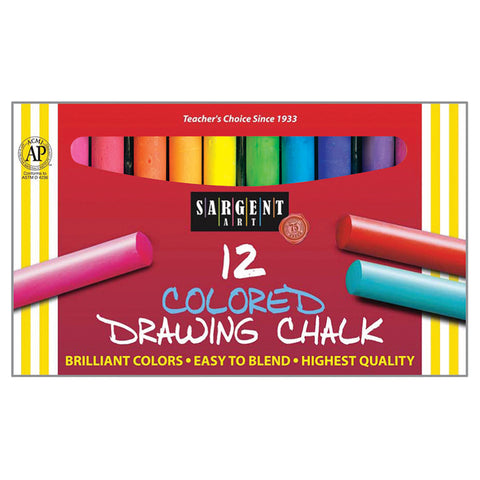 Colored Drawing Chalk, 12 Count