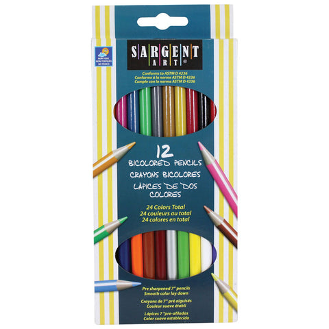 Sargent Art Bicolored Colored Pencils, 24 Colors, 12 Ct