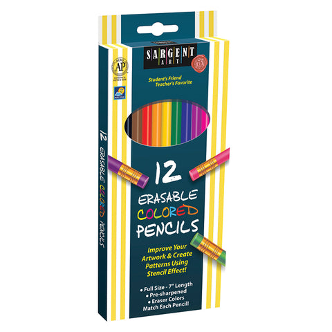 12Ct Sargent Erasable Colored Pencil