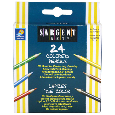 Sargent Art Half Size Colored Pencils, 24 Colors