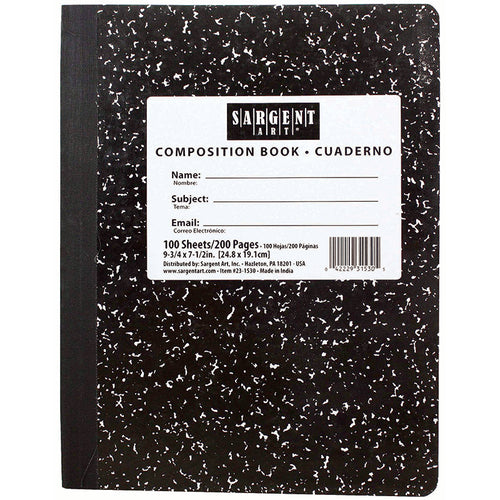Sargent Art Composition Hard Cover Notebook, 7 1/2 X 9 3/4, 100 Sheets