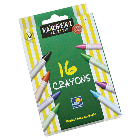 Sargent Art Crayons, Reg Size, 16 Colors