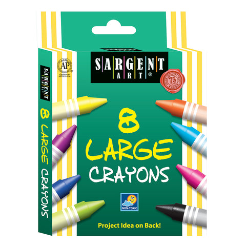 Sargent Art Crayons, Lg Size, 8 Colors