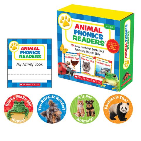 Scholastic Sc-565112 Animal Phonics Readers, Parent Pack, Pack Of 24