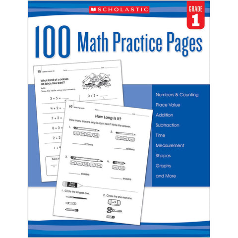 Scholastic 100 Math Practice Page, Grade 1