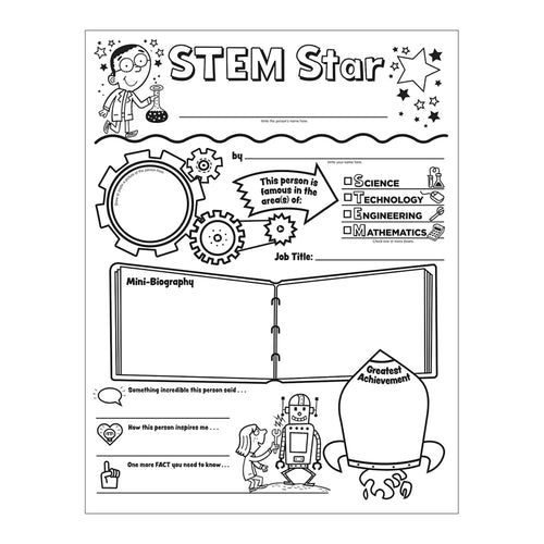 Scholastic Stem Star Personal Poster, Pack Of 30