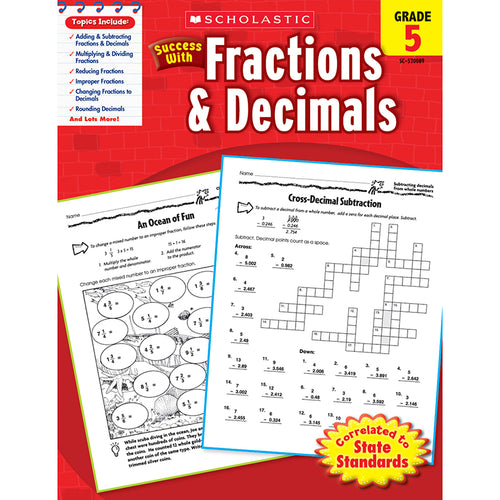Scholastic Success With Fractions & Decimals: Grade 5