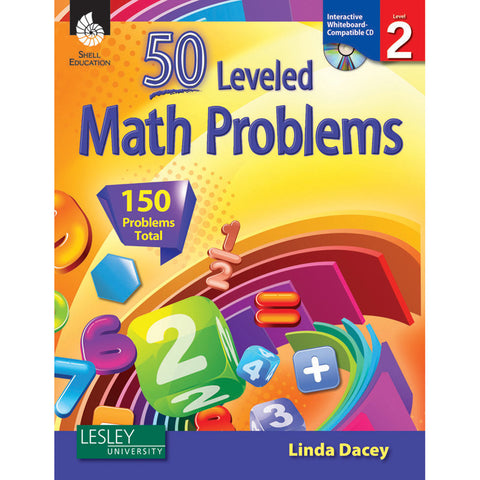 50 Leveled Math Problems Book With Cd, Level 2