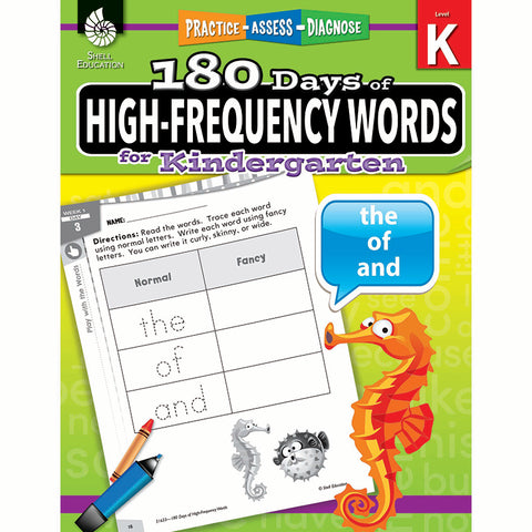 180 Days Of High-Frequency Words Book, Grade K