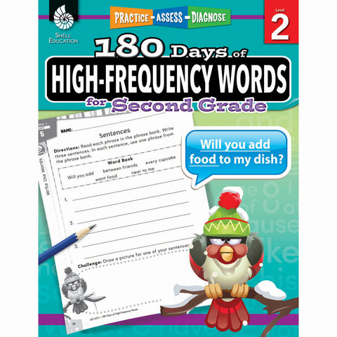 180 Days Of High-Frequency Words Book, Grade 2