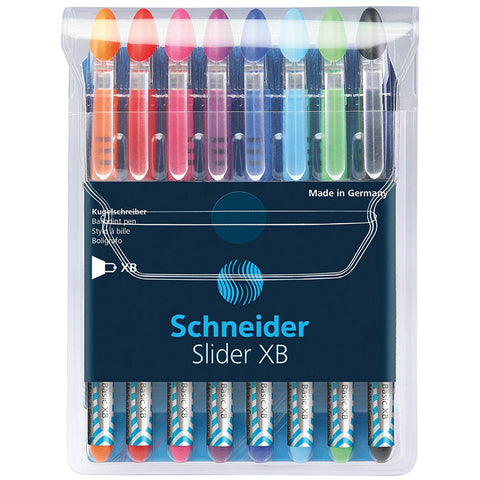 Schneider Slider Ballpoint Stick Pen, Assorted, 8/Pack