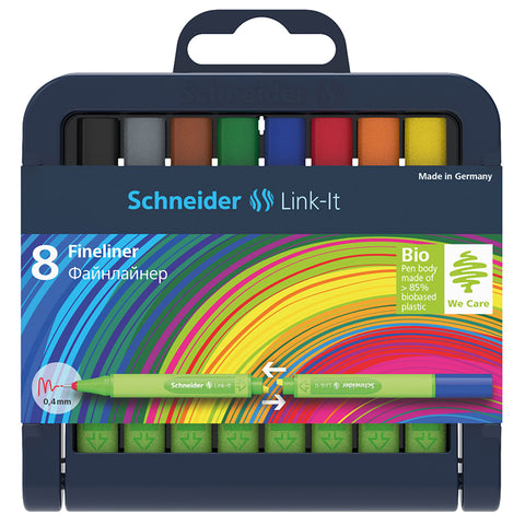 Schneider Link It 0.4Mm Fineliner Pens 8 Colors