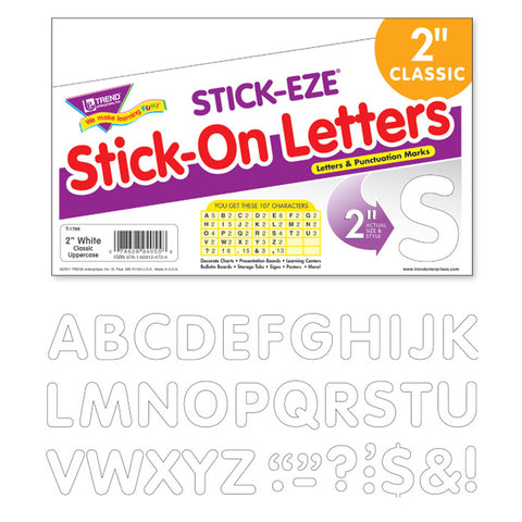 White 2" Stick-Eze Stick-On Letters