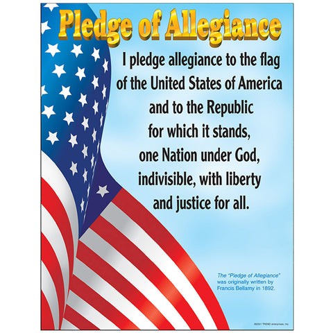 Pledge Of Allegiance Learning Chart, 17 X 22