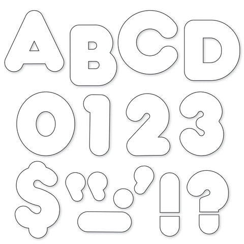 White 2" Casual Uppercase Ready Letters