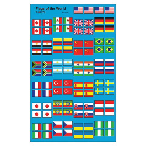 Flags Of The World Supershapes Stickers, 800 Ct