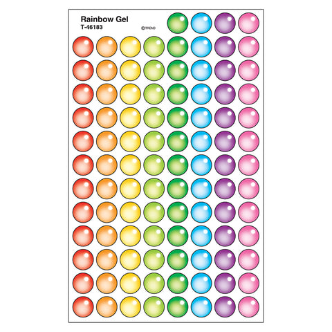 Rainbow Gel Superspots Stickers, 800 Ct