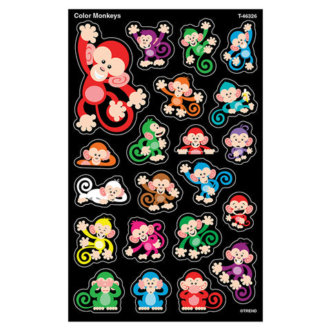Color Monkeys Supershapes Stickers-Large, 168 Ct