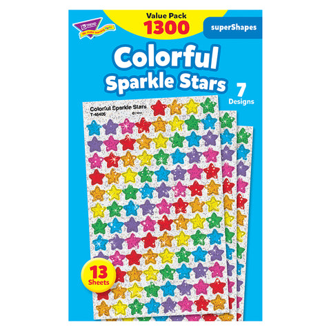 Colorful Sparkle Stars Supershapes Value Pack, 1300 Ct