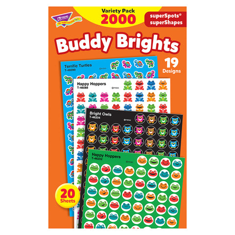 Buddy Brights Superspots/Supershapes Varpk, 2000 Ct
