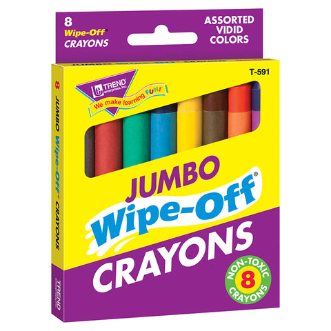 8-Pack Jumbo Assorted Wipe-Off Crayons