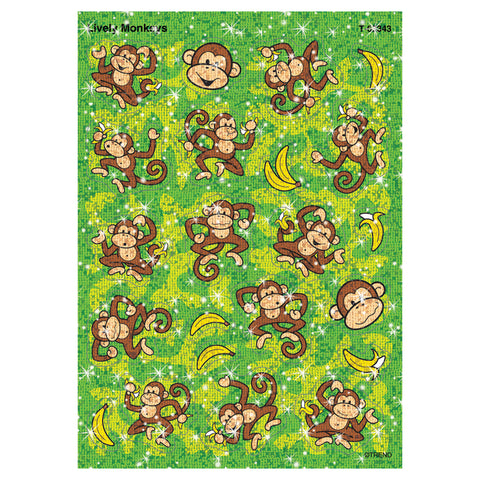 Lively Monkeys Sparkle Stickers-Large, 44 Ct
