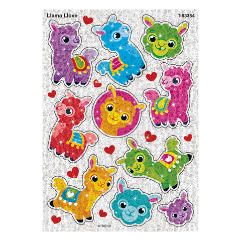 Llama Llove Sparkle Stickers, 20 Count