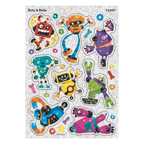 Bots &amp; Bolts Sparkle Stickers, 16 Count