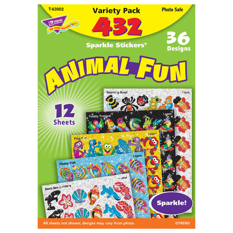 Animal Fun Sparkle Stickers Variety Pack, 432 Ct