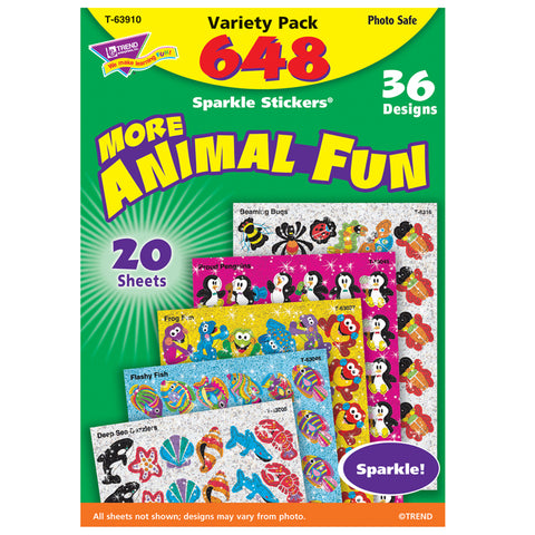 Animal Fun Sparkle Stickers Variety Pack, 656 Ct
