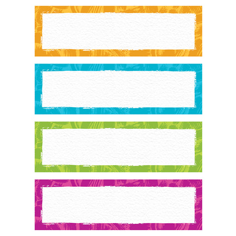 Color Harmony Paint Strokes Name Plates Variety Pack, 32 Count