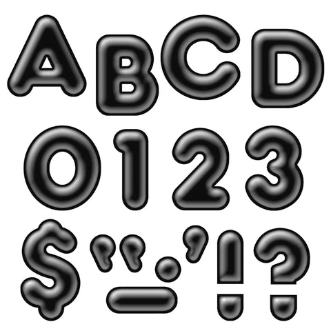 Black 4 3-D Uppercase Ready Letters