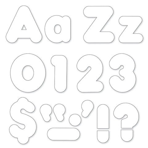 White 4-Inch Casual Uppercase/Lowercase Combo Pack Ready Letters
