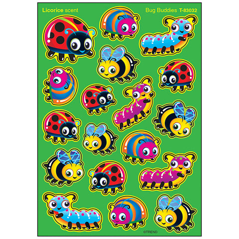 Bug Buddies Stinky Stickers, Mixed Shapes, 72 Ct