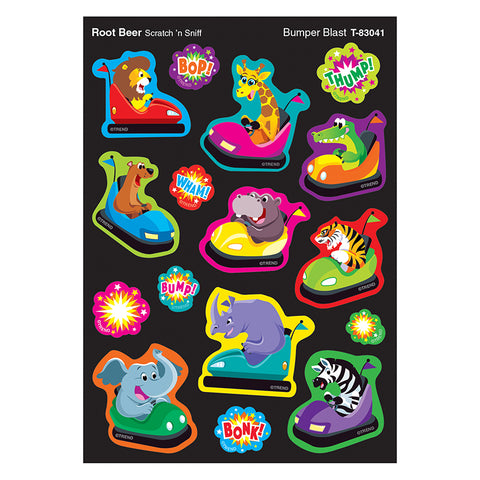 Bumper Blast/Root Beer Mixed Shapes Stinky Stickers, 64 Count