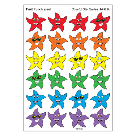 Colorful Star Smiles/Fruit Punch Stinky Stickers, 96 Ct.