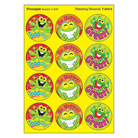 Ribbeting Rewards/Pineapple Stinky Stickers, 48 Count